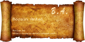 Bozsin Antal névjegykártya
